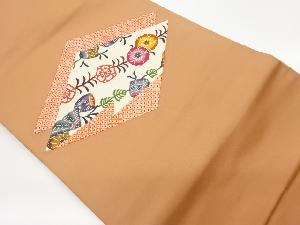 切り嵌め絞り草花模様名古屋帯